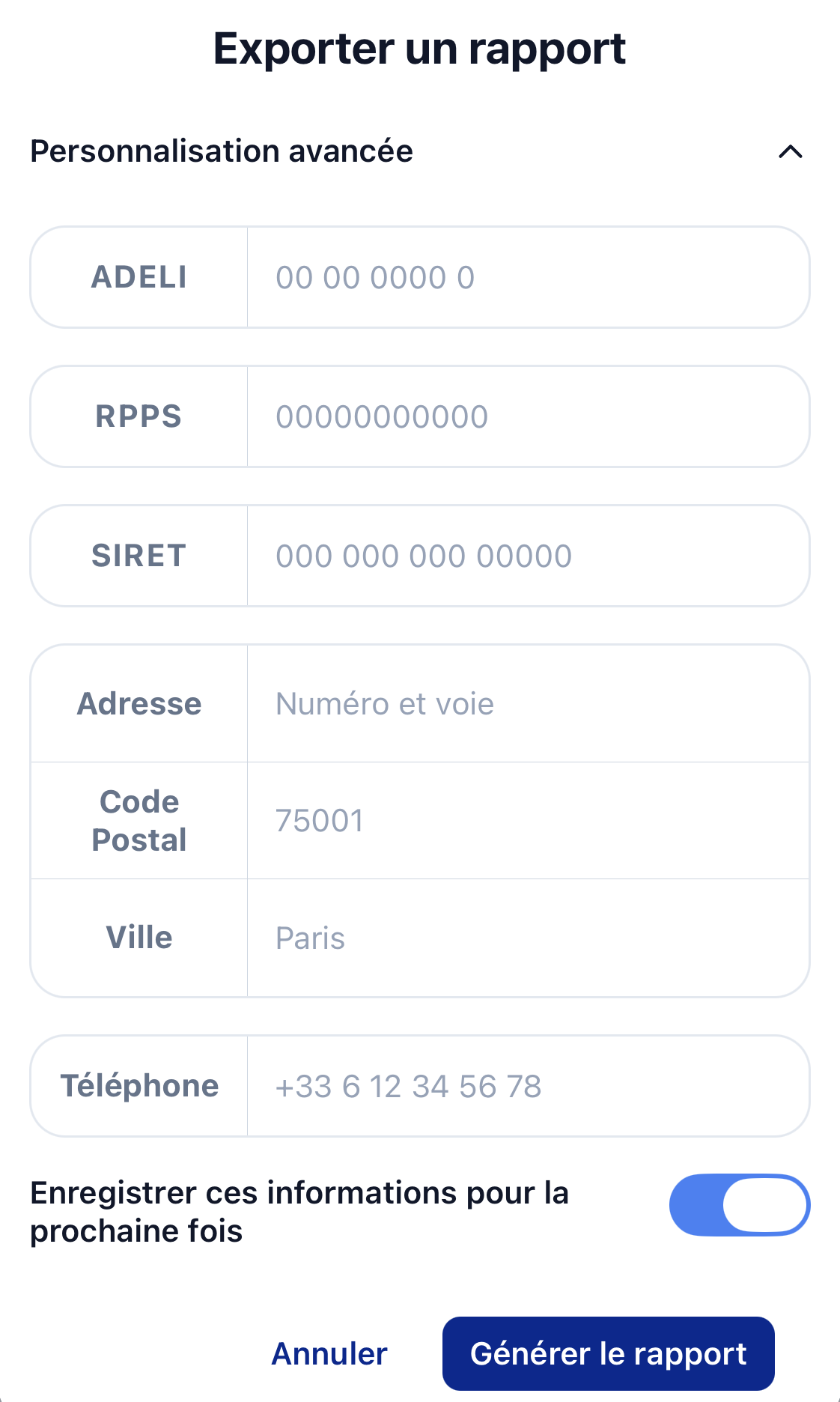 Génération automatique de rapport